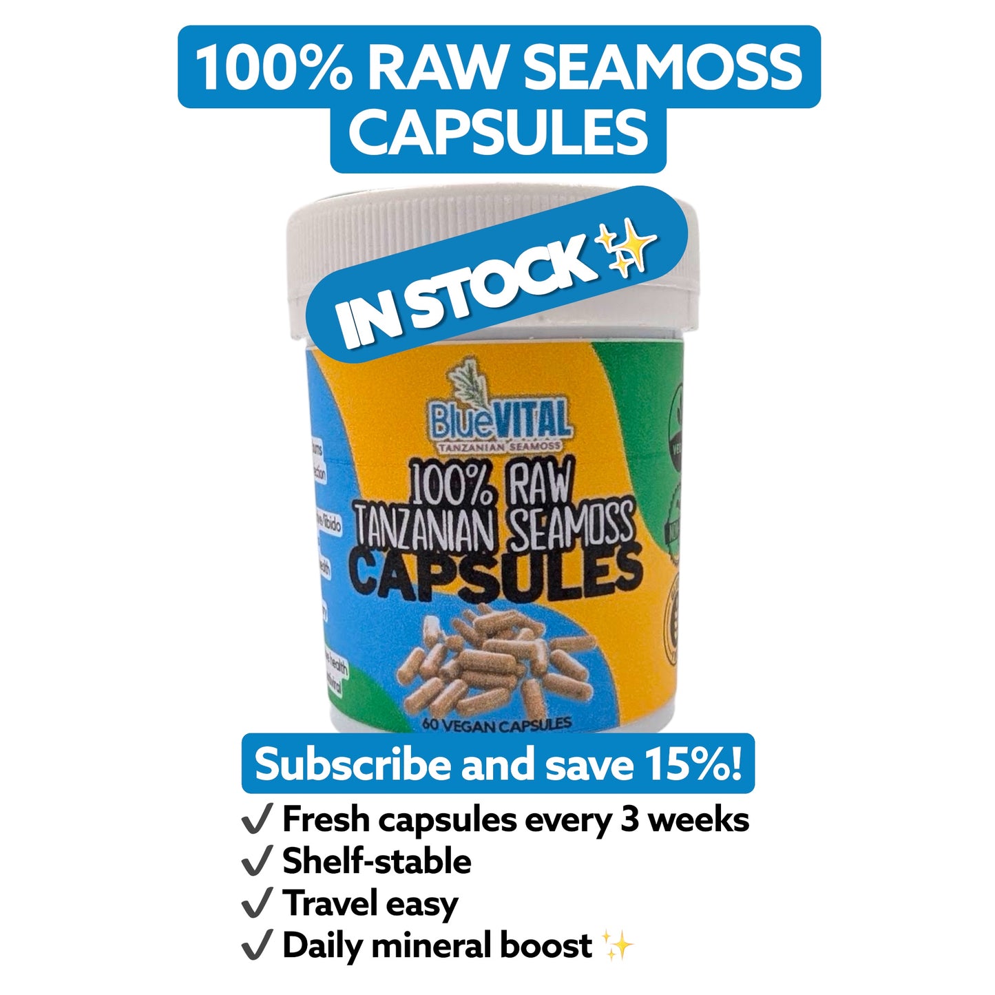 100% Raw Seamoss Capsules