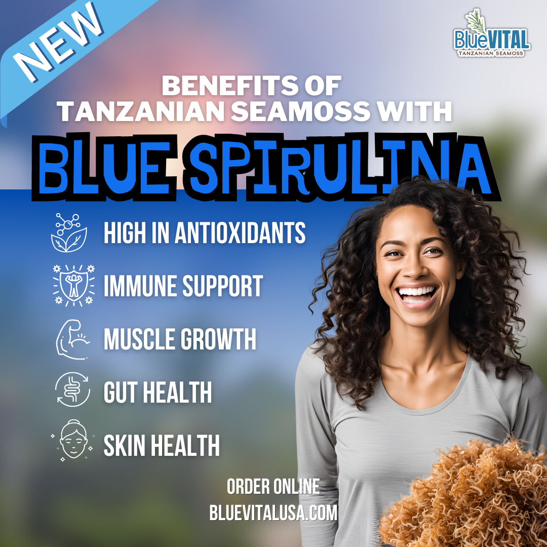 Blue Spirulina - Tanzanian Sea Moss Gel 16 oz