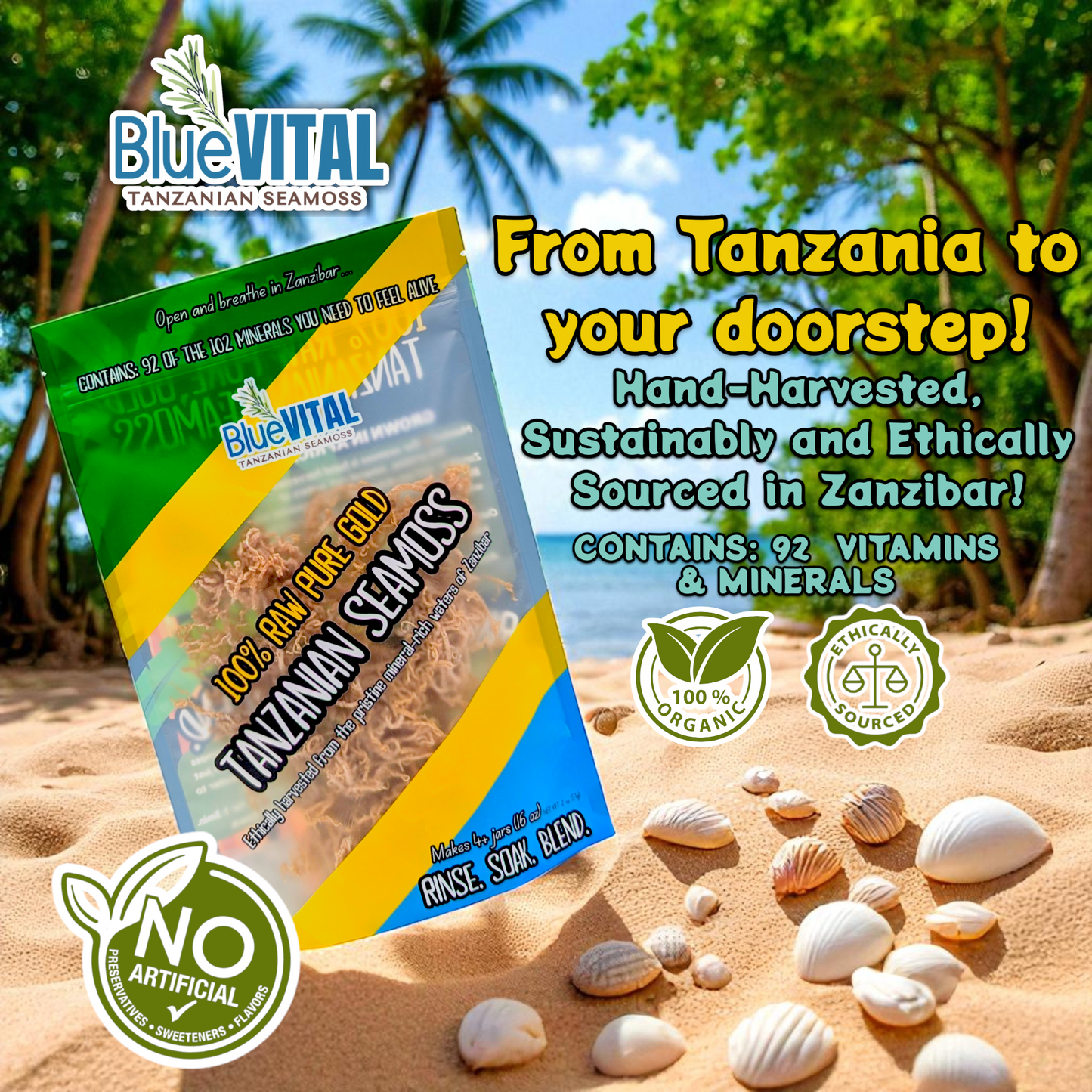 100% Raw Pure Gold Tanzanian Seamoss