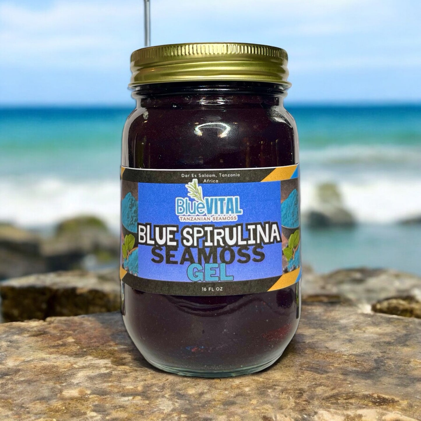 Blue Spirulina - Tanzanian Sea Moss Gel 16 oz